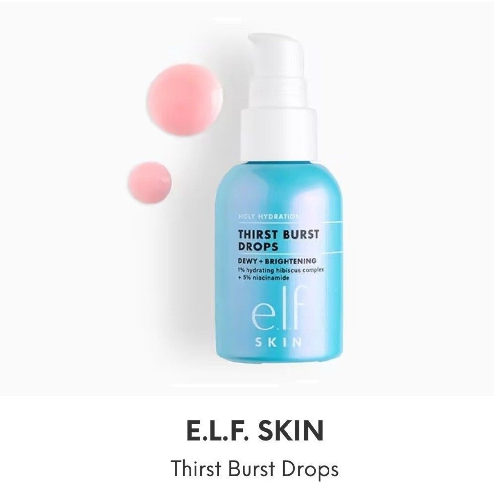 e.l.f. Skin Holy Hydration Thirst Burst Drops Dewy + Brightening NEW 1 fl.oz NIB